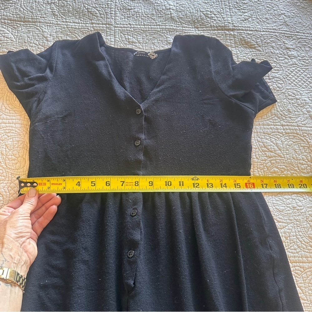 ASOS Design Woman’s Black Small Jumpsuit Size 6 Button Up Wide Leg Short Sleeve - Picture 5 of 8